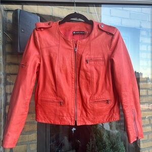 Alice and Olivia Cropped Leather Jacket